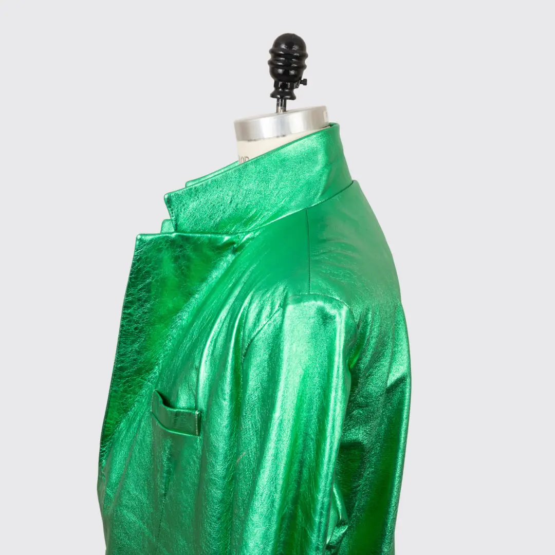West Coast Leather Black Label Blazer Size XXL Men Metallic Green