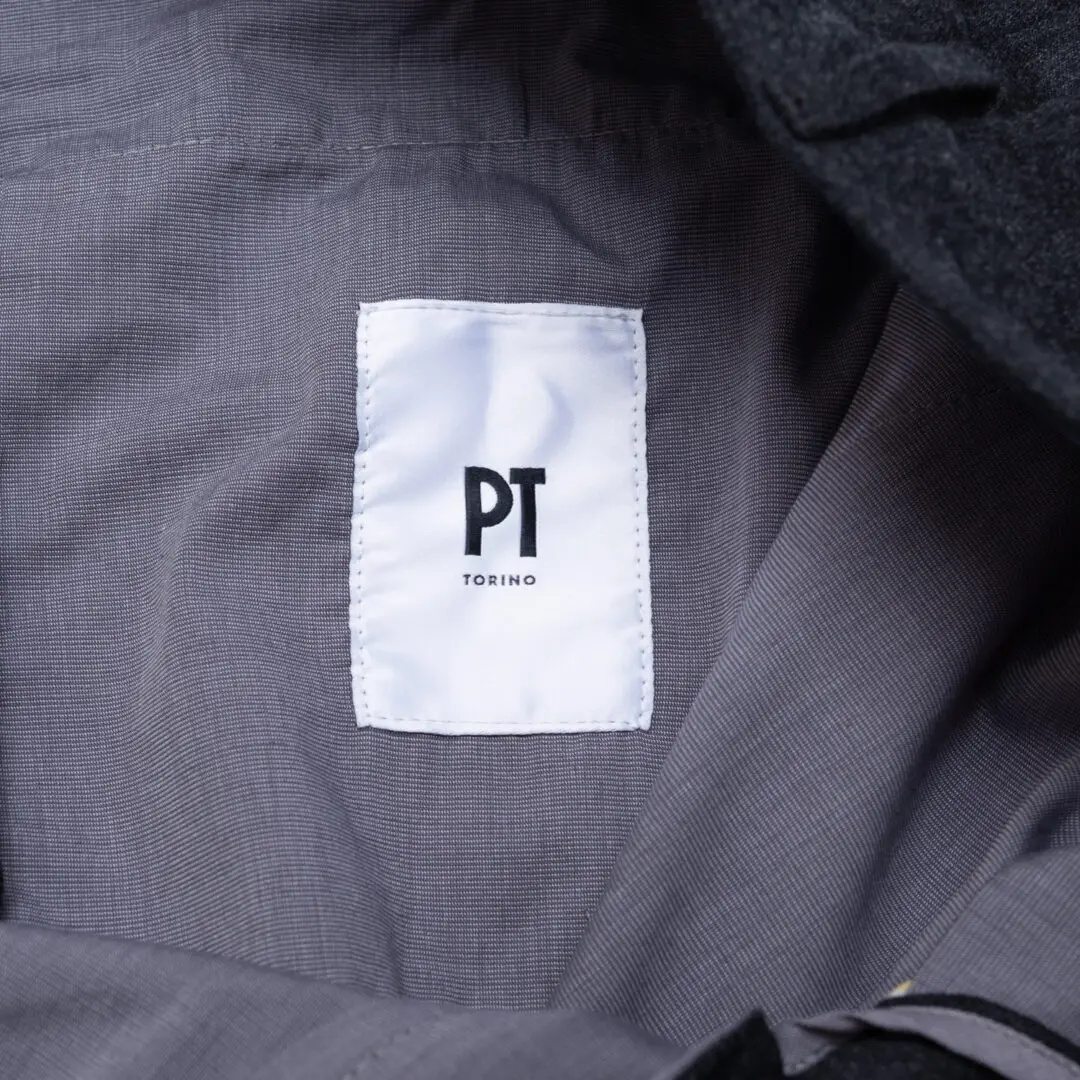 PT Torino Super 120s Pants Size EU56 Men Gray Wool Flannel Slim