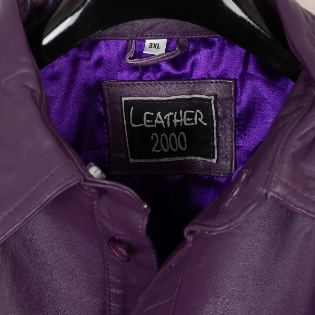 Leather 2000 Leather Overshirt 3XL Purple Heavyweight Shirt Jacket