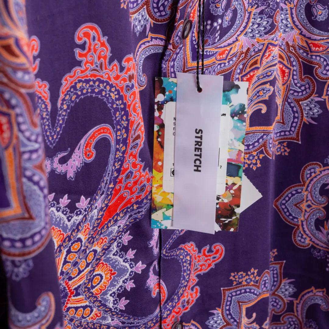 Robert Graham Casino Royale Shirt 3XL Purple Floral Print Cotton