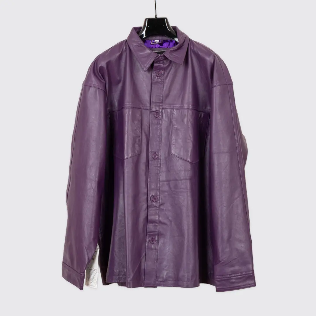 Leather 2000 Leather Overshirt 3XL Purple Heavyweight Shirt Jacket