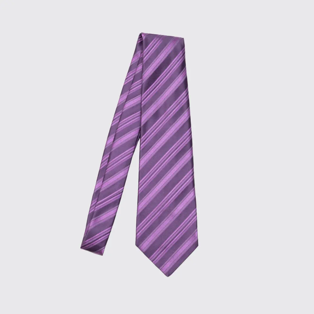 Kiton Napoli Tie Pink Purple Metallic Silk Classic Made in Italy