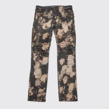Robin's Jeans The Show Motorcycle W36 Brown Bleach Dye with Zippers