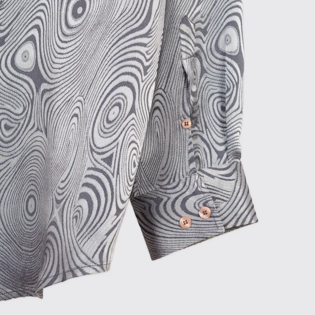 VERSACE Classic V2 Vintage Shirt XXL Sliver Spiral Print Cotton