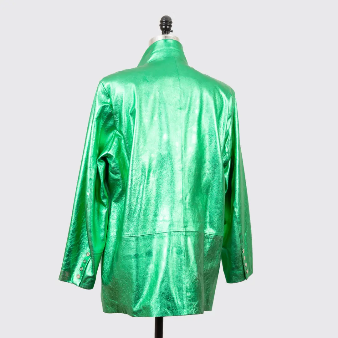 West Coast Leather Black Label Blazer Size XXL Men Metallic Green