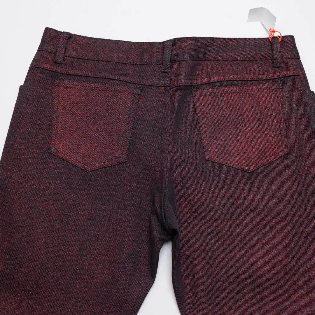 Lip Service Jeans Red Metallic Cotton Blend Straight Fit Made in USA