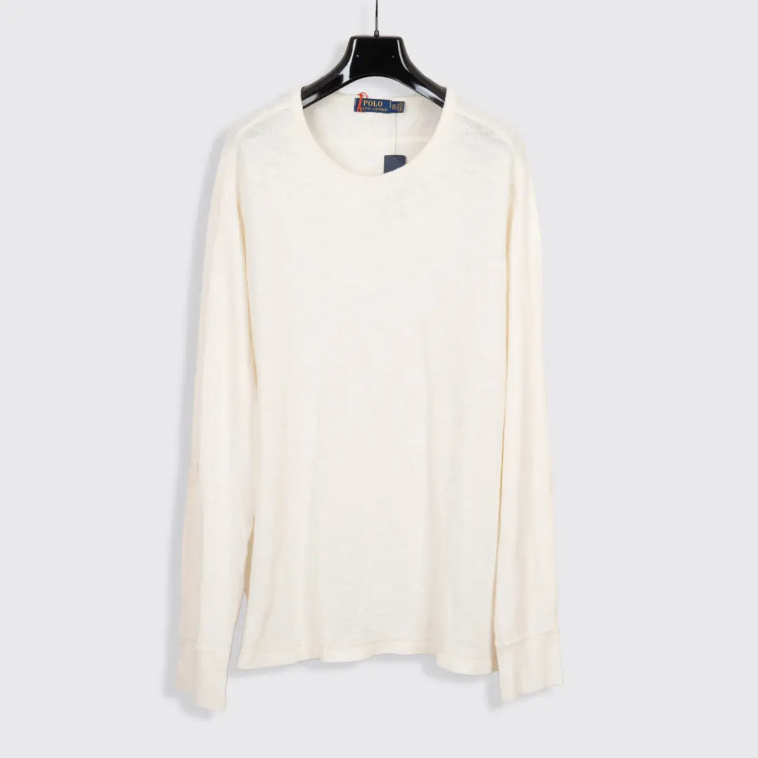 Polo Ralph Lauren T-Shirt XXL Men Cream Cotton Waffle Knit