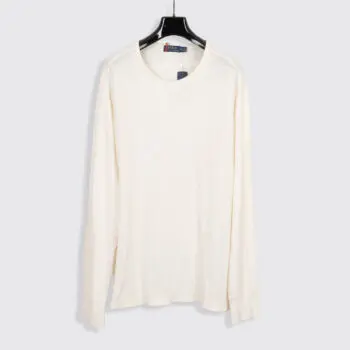 Polo Ralph Lauren T-Shirt XXL Men Cream Cotton Waffle Knit