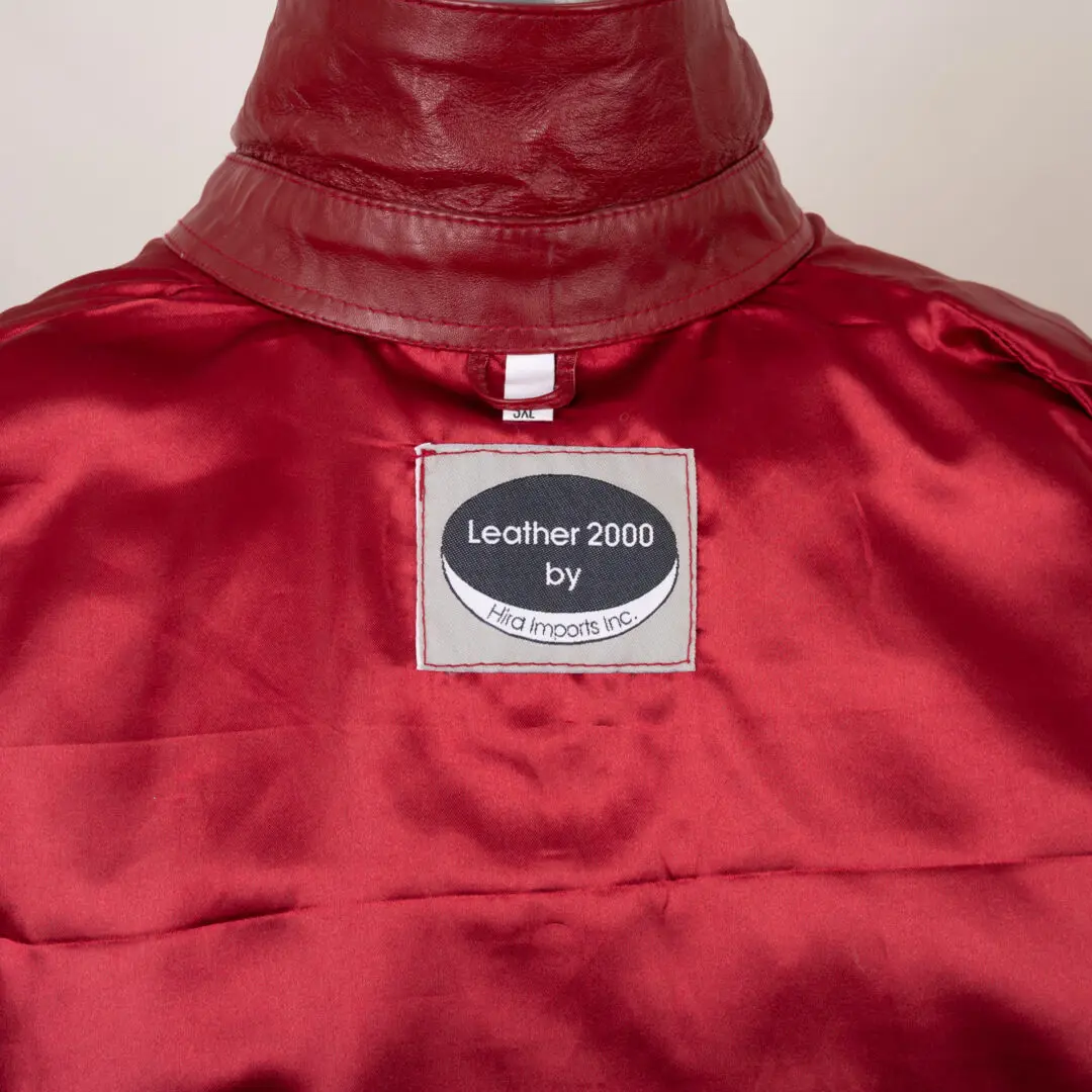 Leather 2000 By Hira Imports Leather Overshirt Size 3XL Blood Red