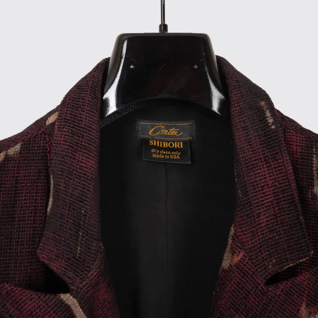 Carter Smith Shibori Jacket Size 3XL Red Hand Dyed Textured Wool