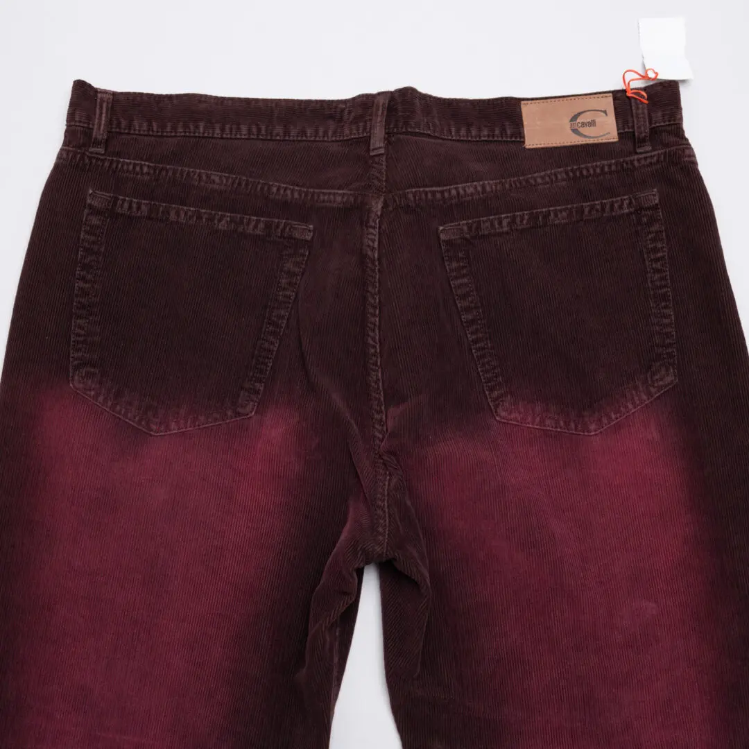 Just Cavalli Jeans Size EU52 Red Corduroy Cotton Made in Italy