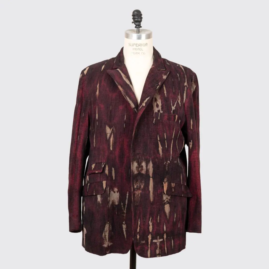 Carter Smith Shibori Jacket Size 3XL Red Hand Dyed Textured Wool