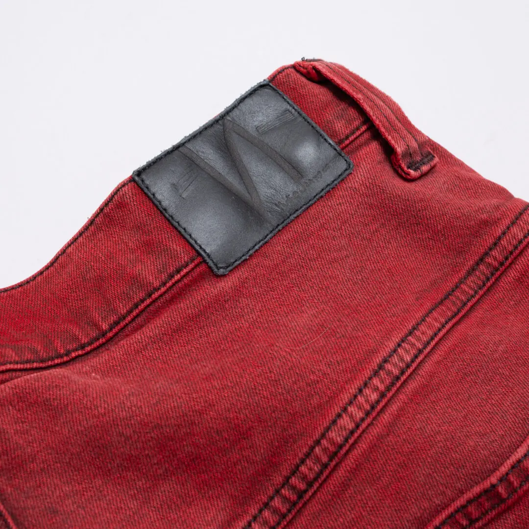 Nudie Jeans Tape Ted Jeans W36 L34 Men Red Denim Organic Cotton