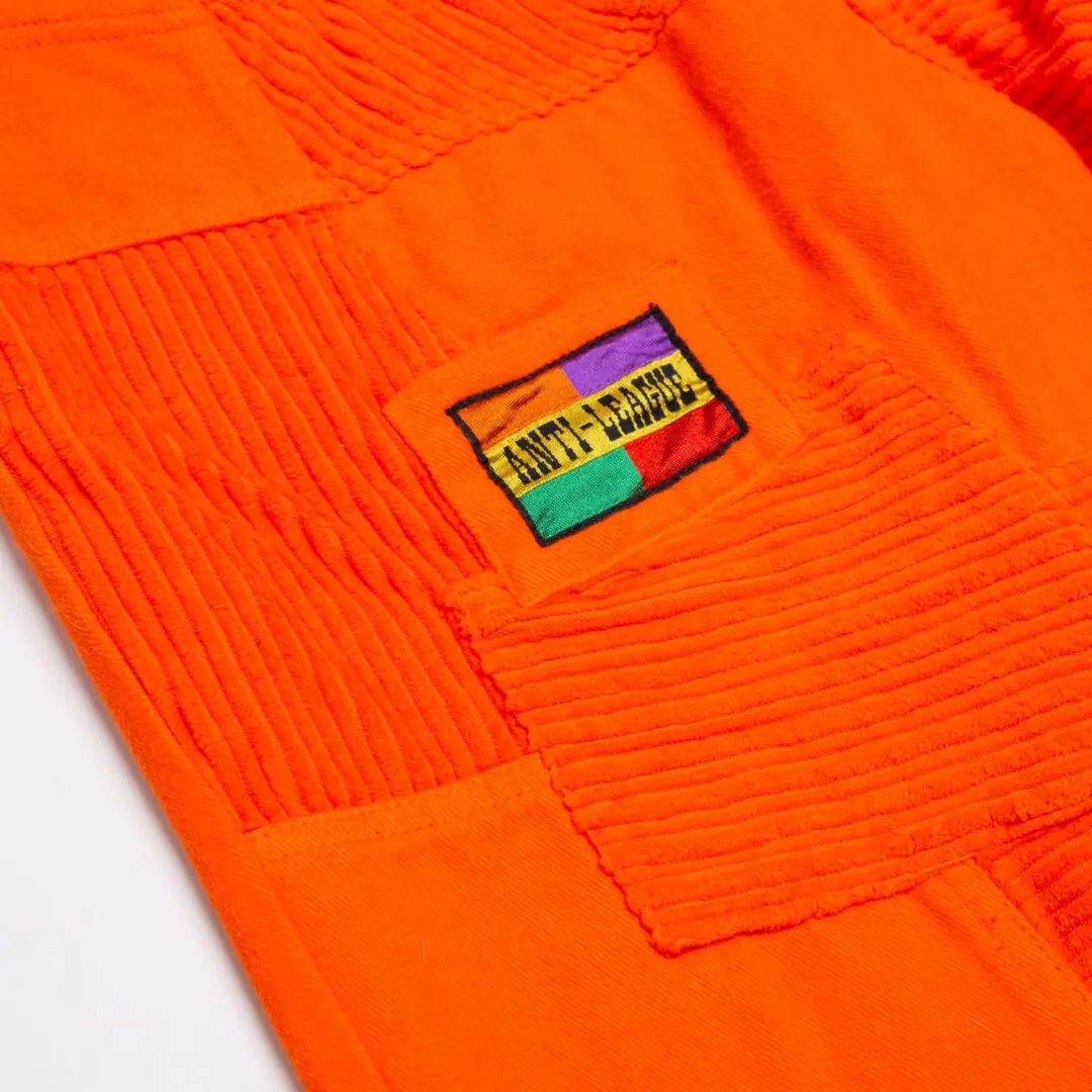 Anti-League Patchwork Pants W36 Men Blaze Orange Corduroy Vintage