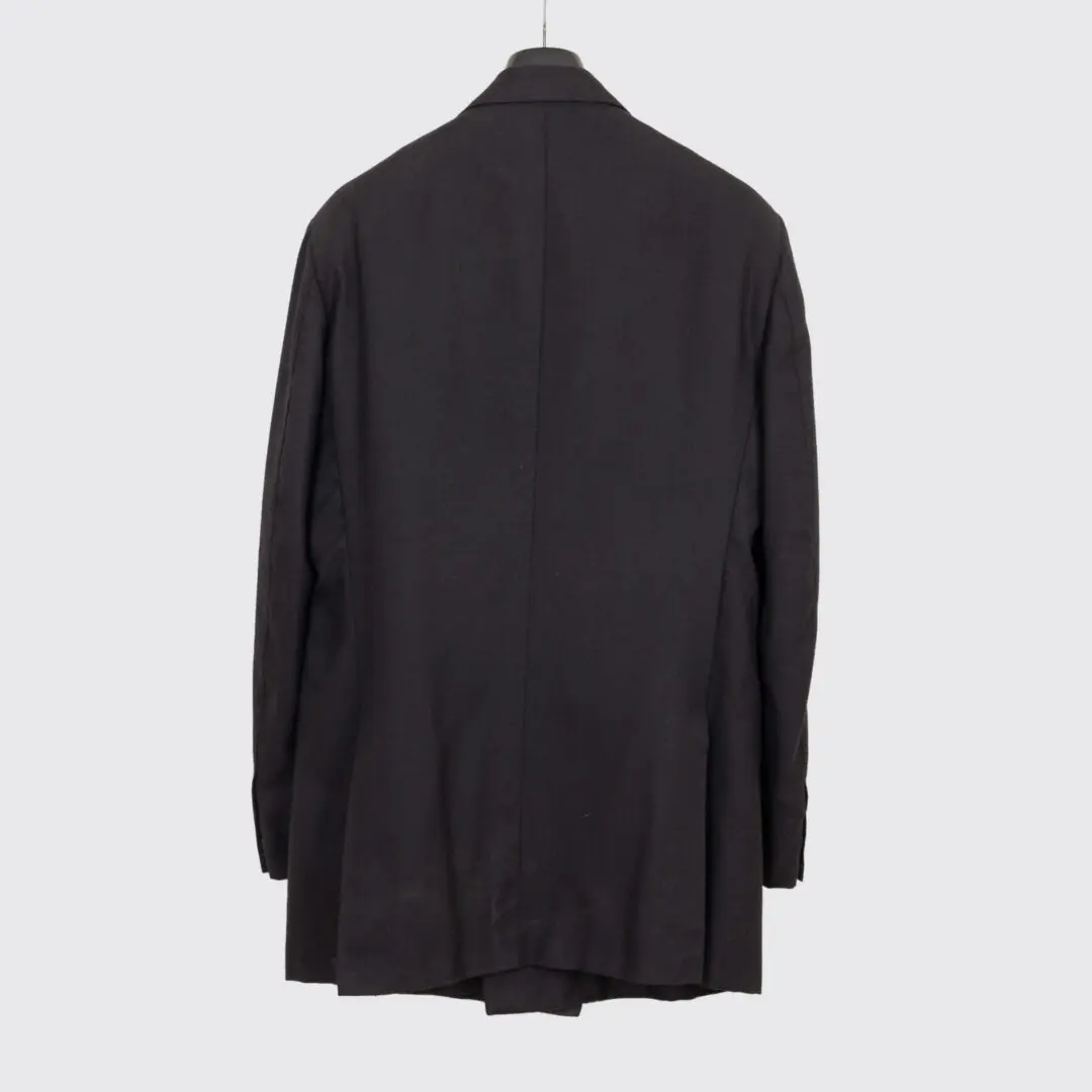 Kiton Cashmere Jacket Size EU55 Long Tall Black Double Breasted
