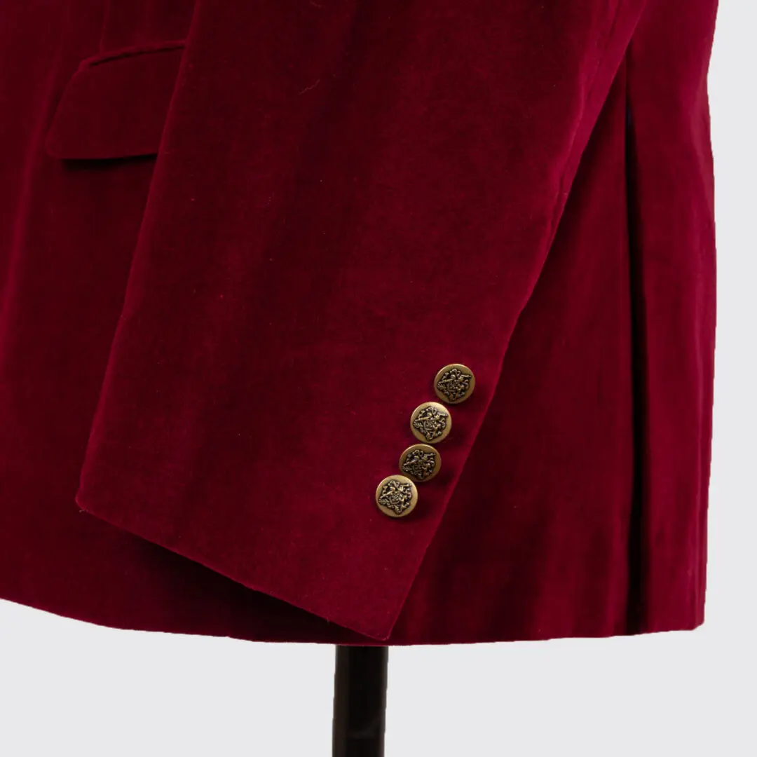 TALLIA Velvet Dinner Jacket Size 50R Crimson Red Velvet Blazer