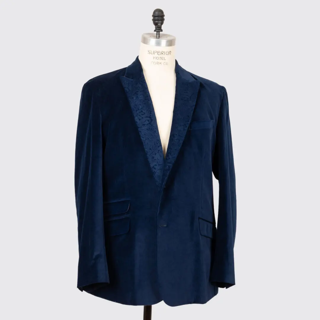 Robert Graham Velvet Dinner Jacket Size 50 L Dark Blue Peak Lapel
