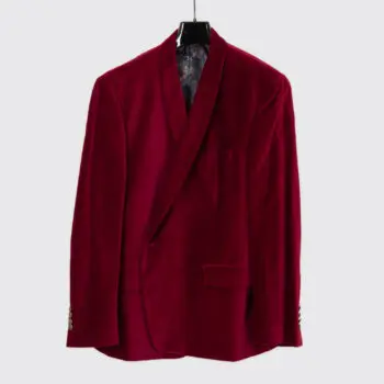 TALLIA Velvet Dinner Jacket Size 50R Crimson Red Velvet Blazer