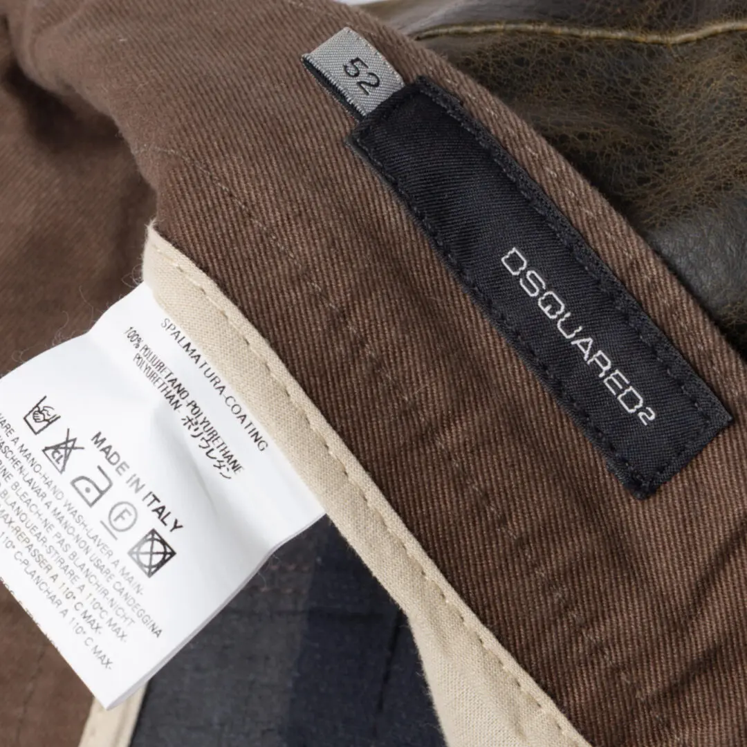 DSQUARED2 Jean Size EU52 Men Brown Faux Leather Made in Italy