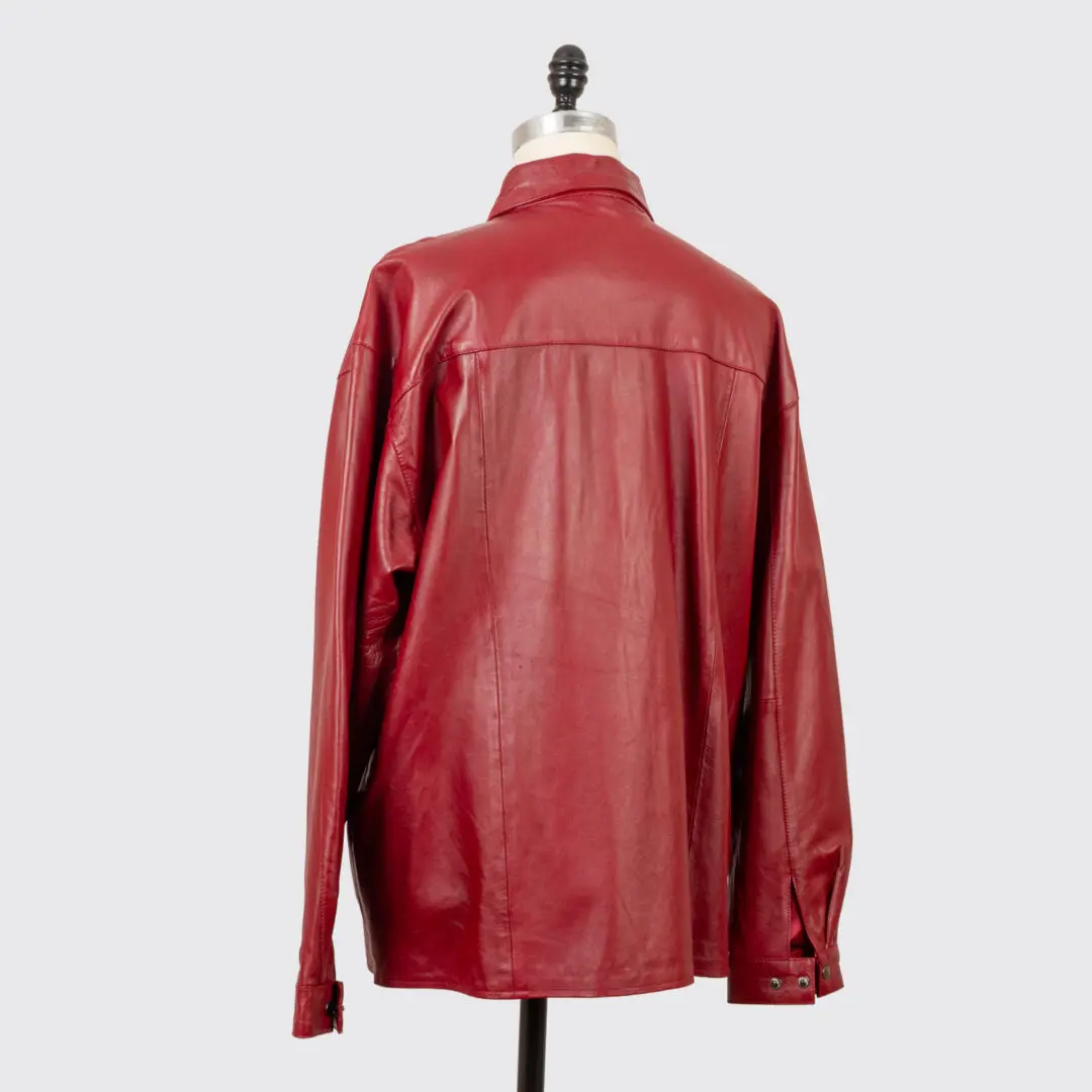 Leather 2000 By Hira Imports Leather Overshirt Size 3XL Blood Red