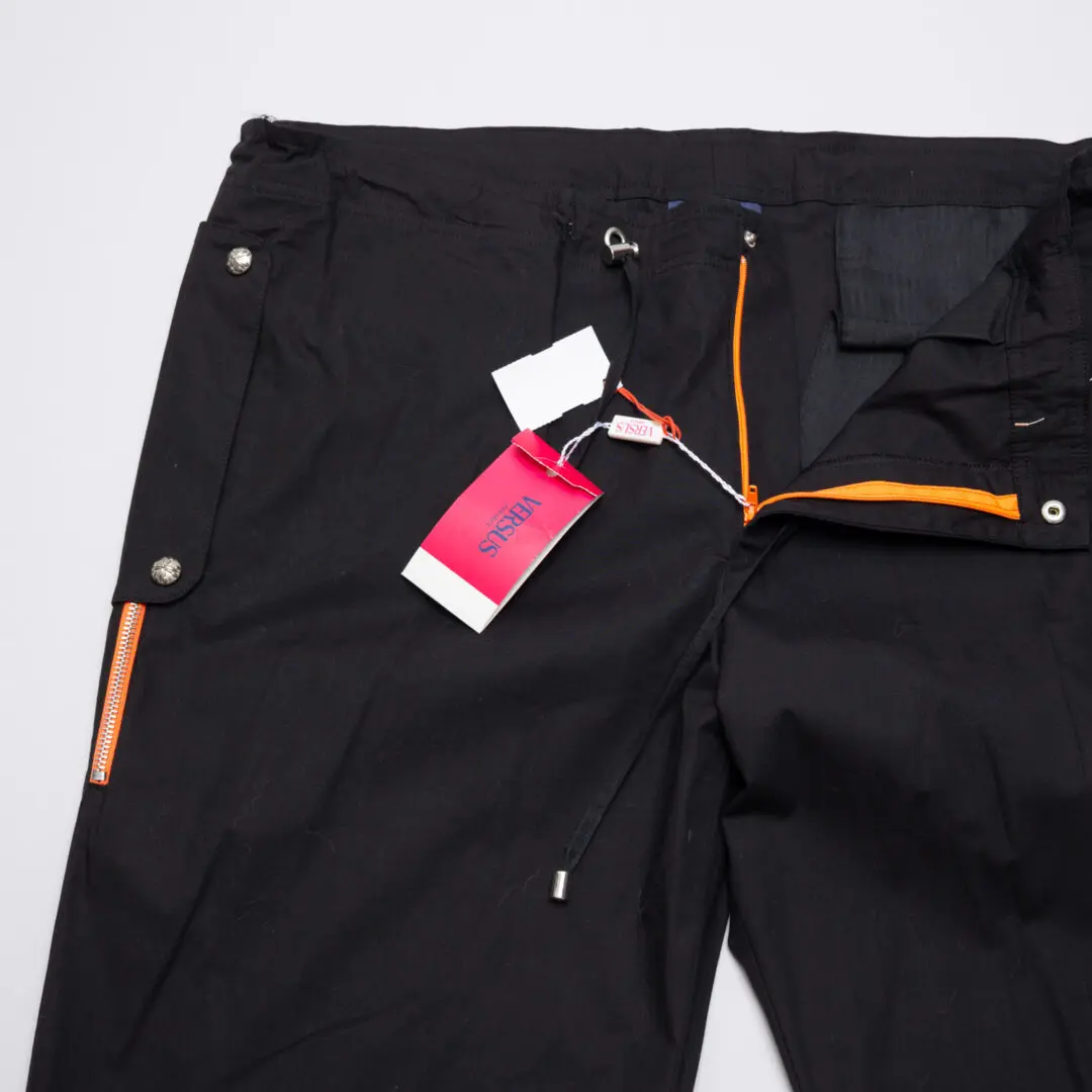 VERSACE Versus Pant Size EU56 Black Wide Leg Zipper Drawcord