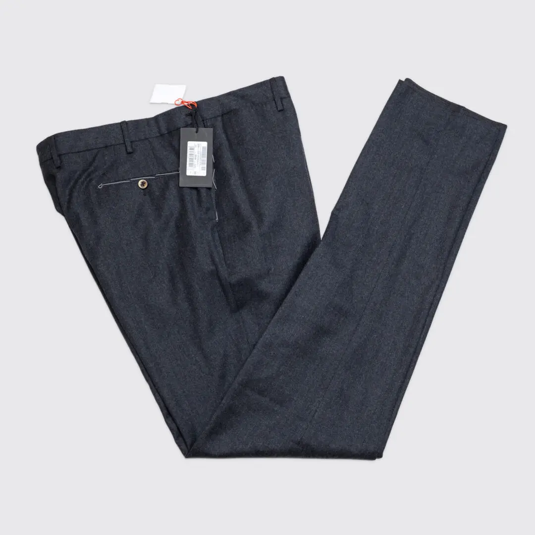 PT Torino Super 120s Pants Size EU56 Men Gray Wool Flannel Slim