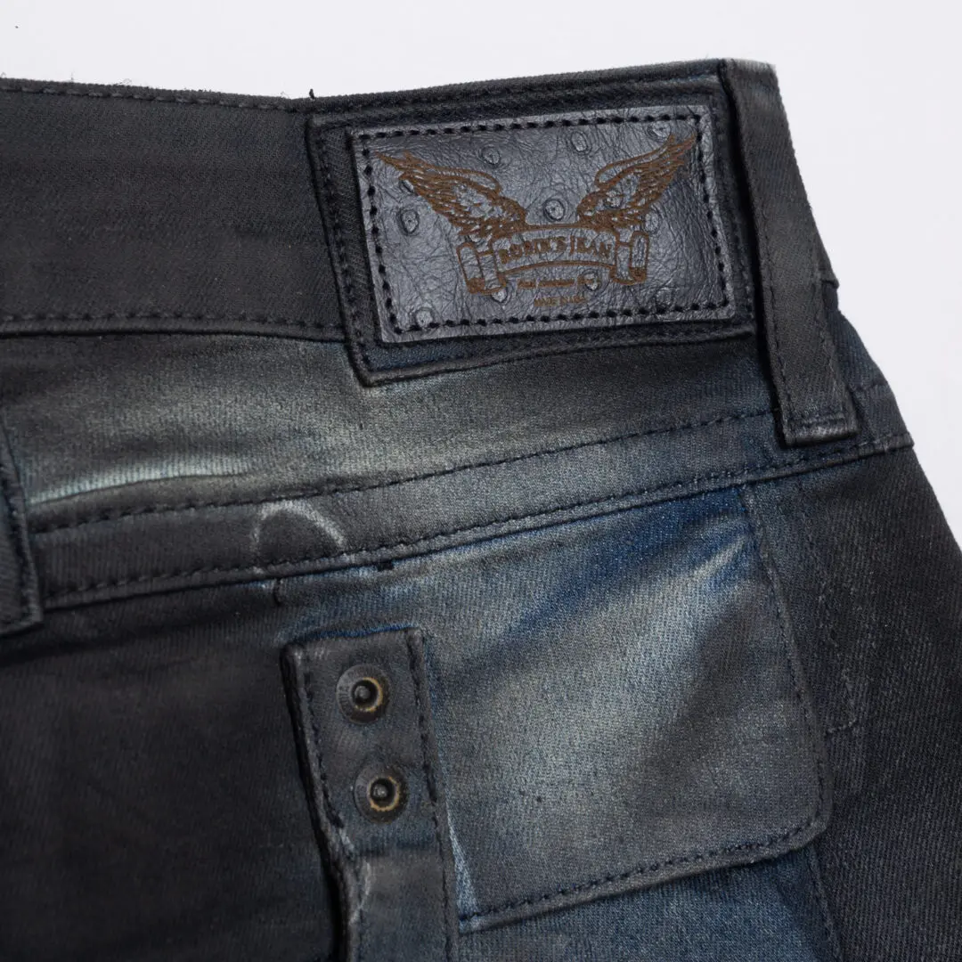 Robin's Jeans Raptor Motorcycle W36 Black Coated Cotton Slim Fit