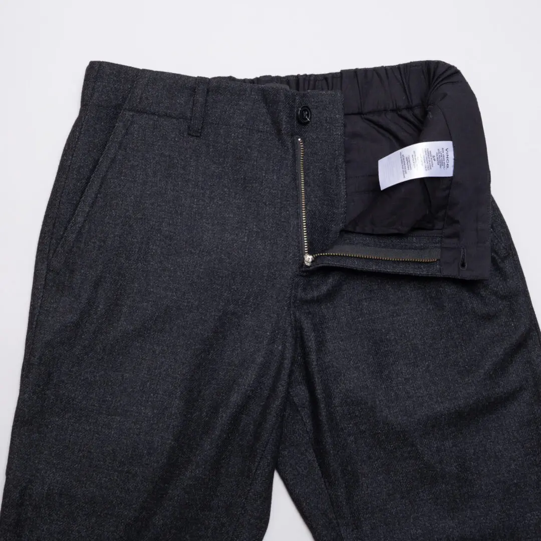Vince Pants Size S Men Charcoal Gray Virgin Wool Blend Flannel