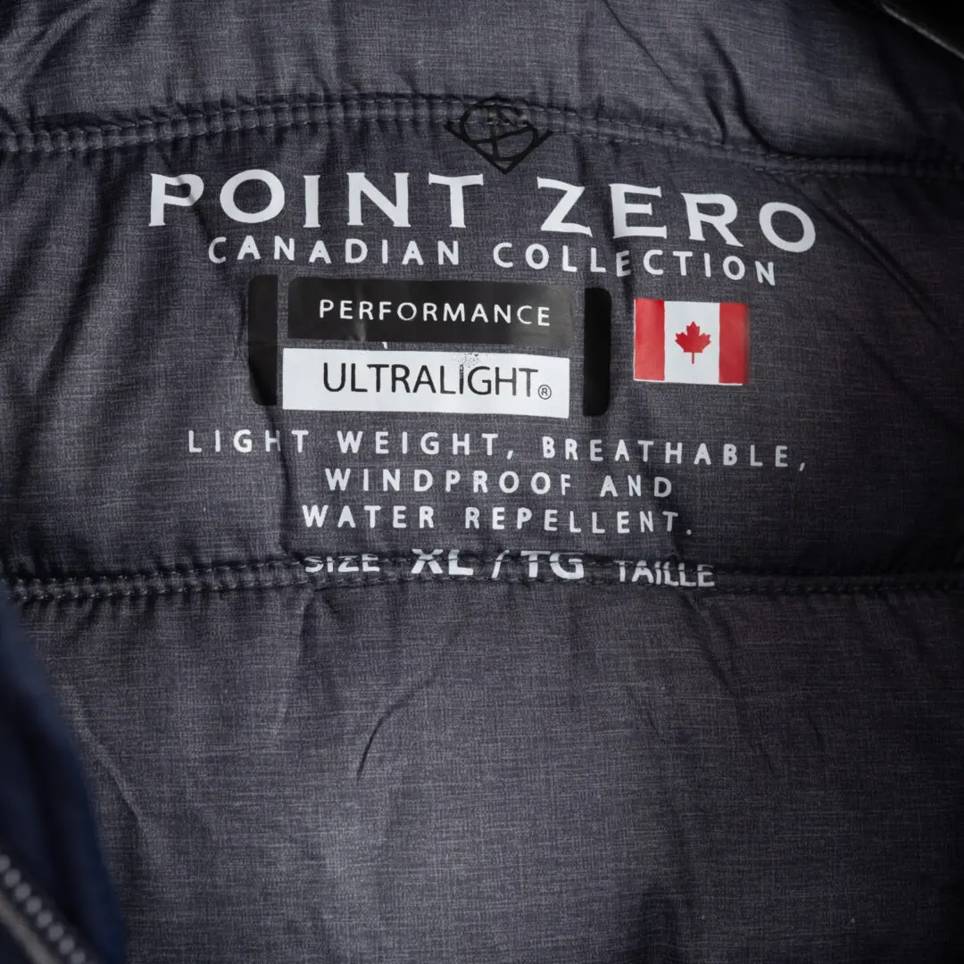 Point Zero Ultralight Puffer Jacket Size XL Navy Performance Parka