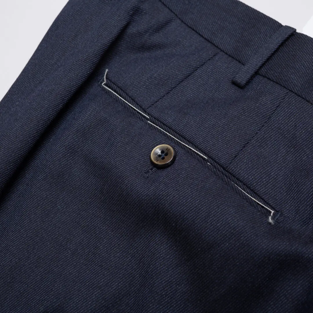 PT Torino Pants Size EU58 Men Navy Wool Blend Stretch Slim Fit