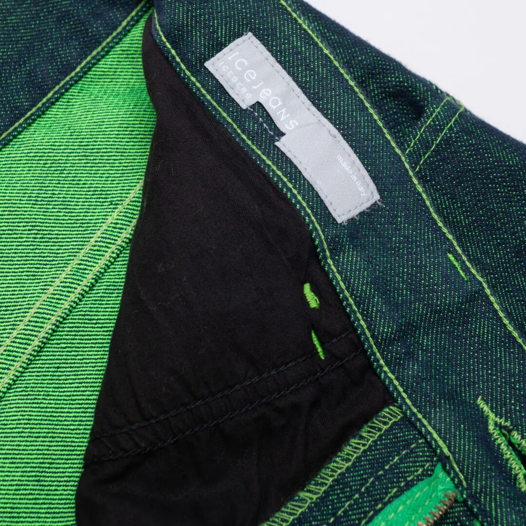 ICE JEANS by Iceberg Acid Green Indigo Melange Cotton Relaxed Fit