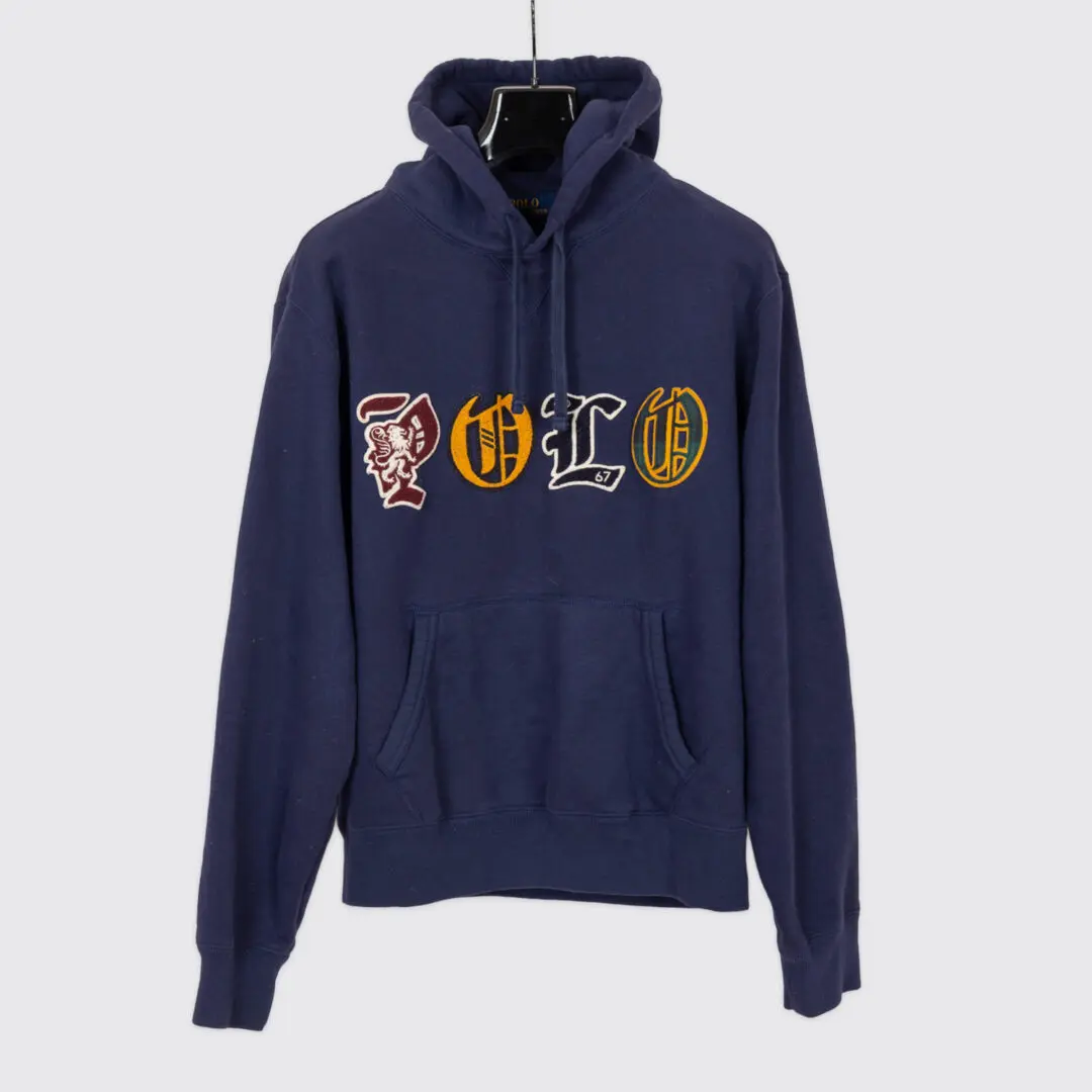 Polo Ralph Lauren Hoodie Size M Navy Cotton Fleece Sweatshirt