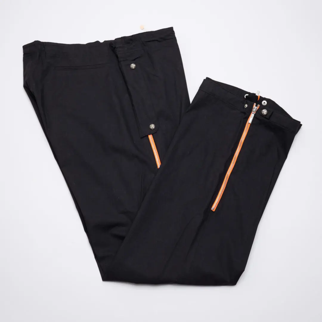 VERSACE Versus Pant Size EU56 Black Wide Leg Zipper Drawcord