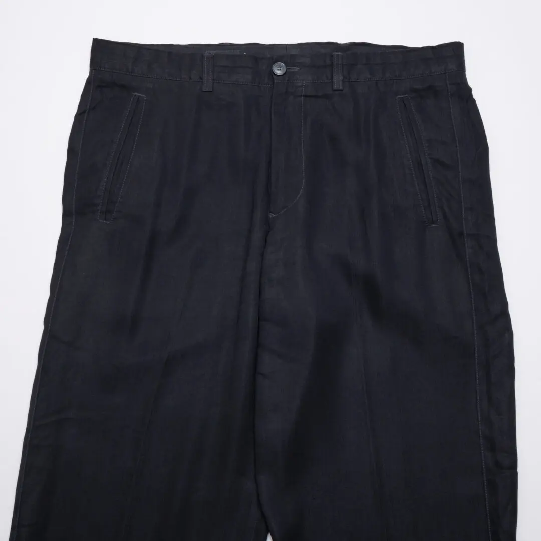 Giorgio Armani Casual Pants Size EU52 Men Black Viscose Rayon