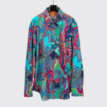 Robert Graham Corduroy Shirt 3XL Multicolor Paisley Tie Dye Print