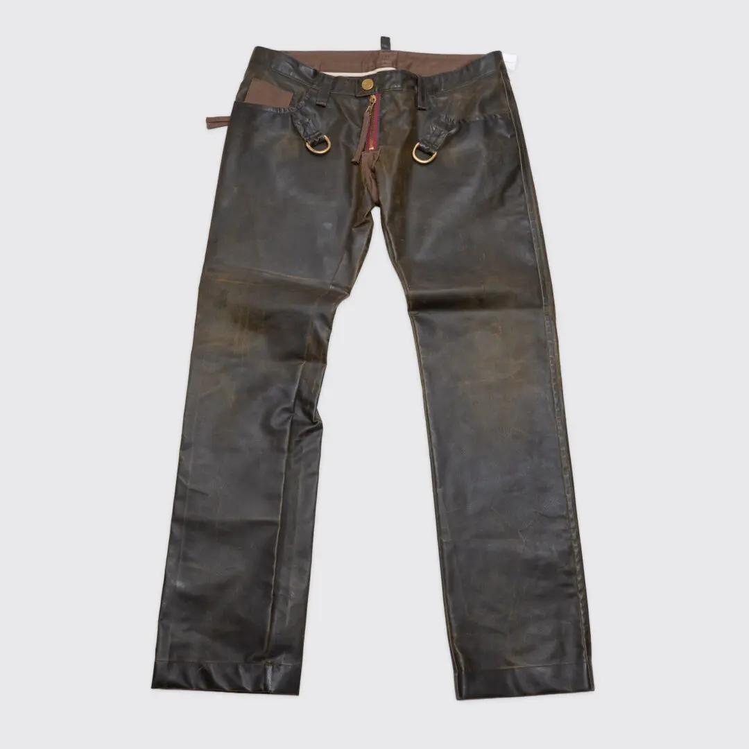 DSQUARED2 Jean Size EU52 Men Brown Faux Leather Made in Italy