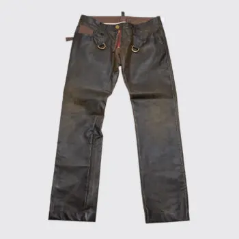 DSQUARED2 Jean Size EU52 Men Brown Faux Leather Made in Italy