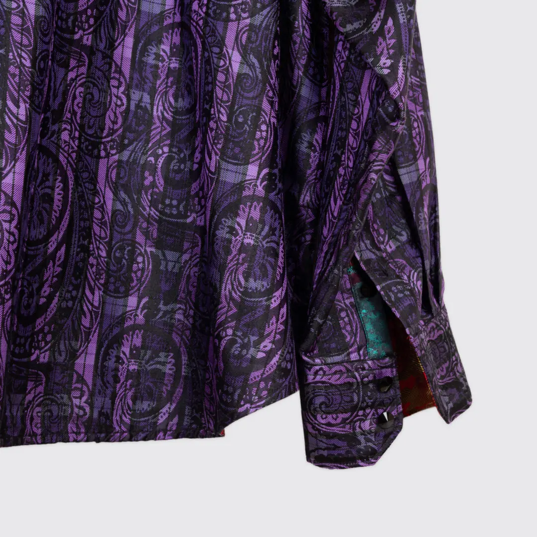 Robert Graham Limited Edition Silk Shirt 3XL Purple Paisley Print
