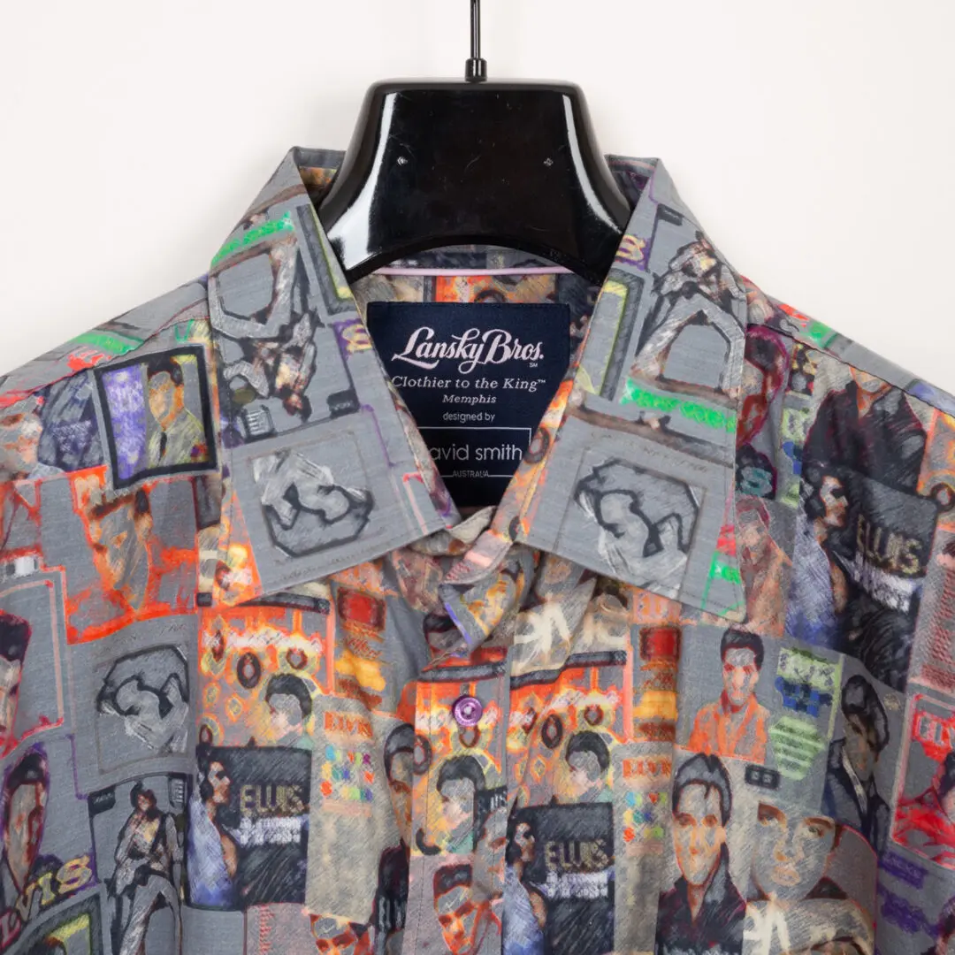 Lansky Bros Shirt 3XL Men Multicolor Elvis Presley Print Cotton