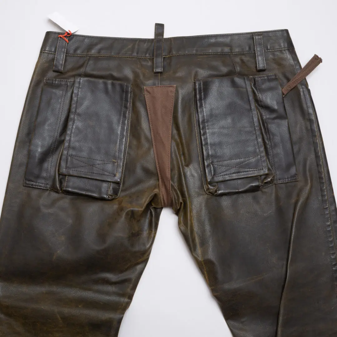 DSQUARED2 Jean Size EU52 Men Brown Faux Leather Made in Italy