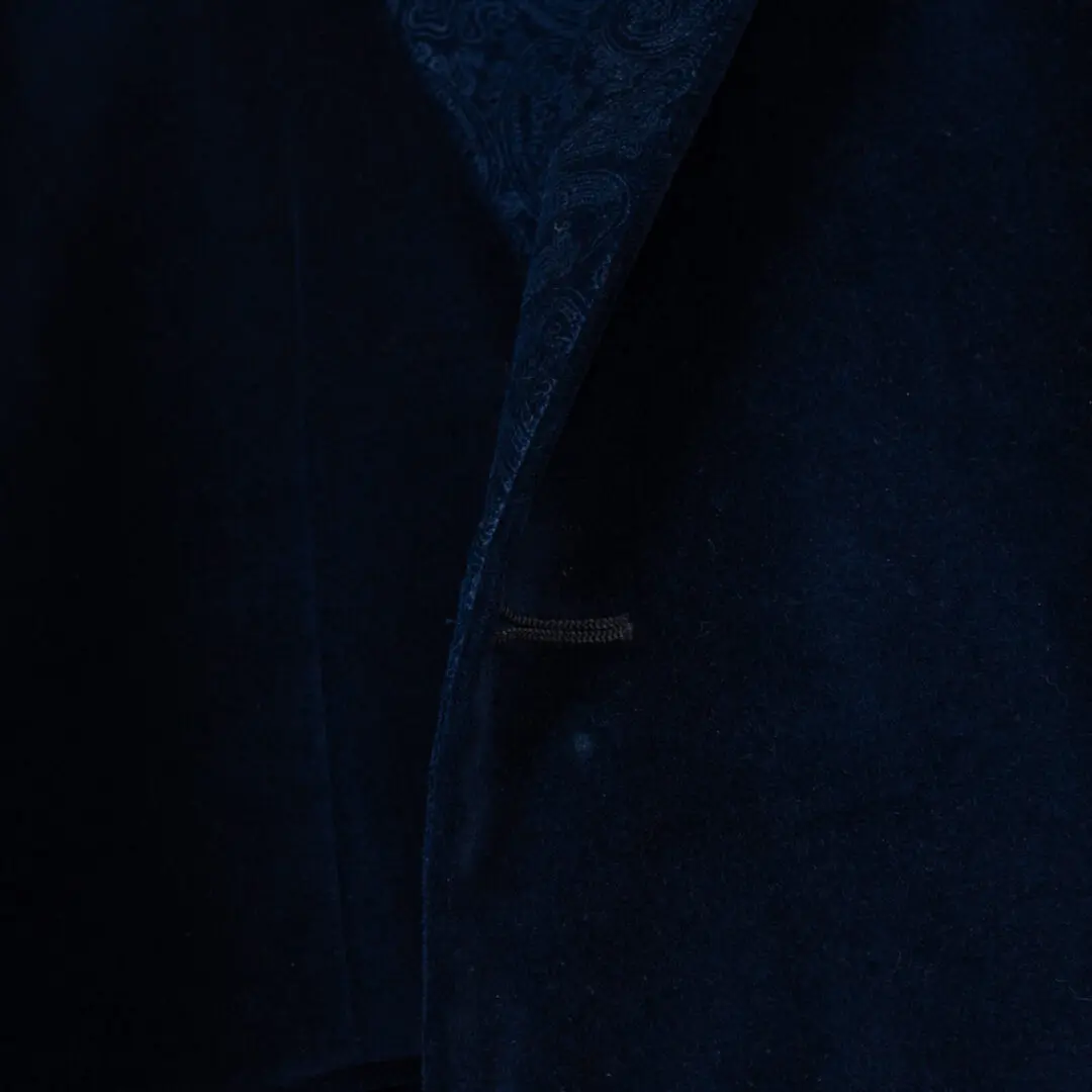 Robert Graham Velvet Dinner Jacket Size 50 L Dark Blue Peak Lapel