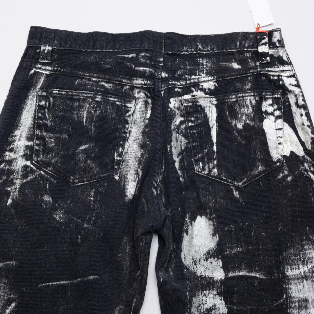 Chateau Works Jeans W36 L32 Men Black Silver Corduroy Cotton