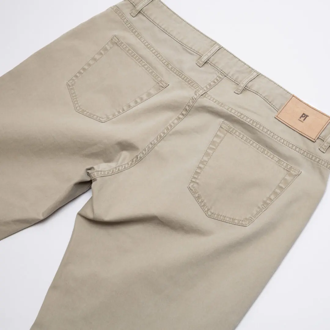 PT Torino Jazz Jeans W40 Khaki Cotton Blend Stretch Zipper Fly