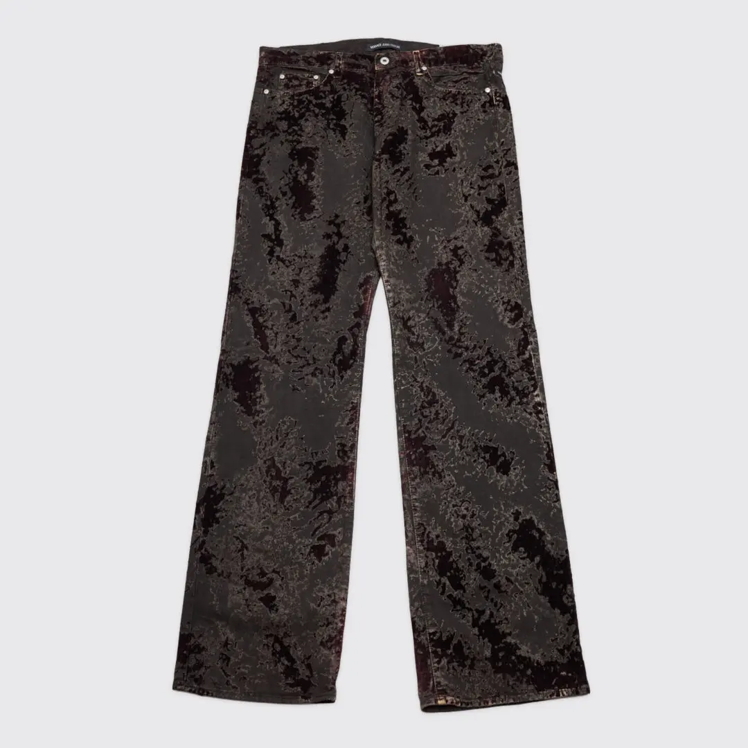 VERSACE Jeans Couture Size EU52 Printed Brown Maroon Velvet Pant