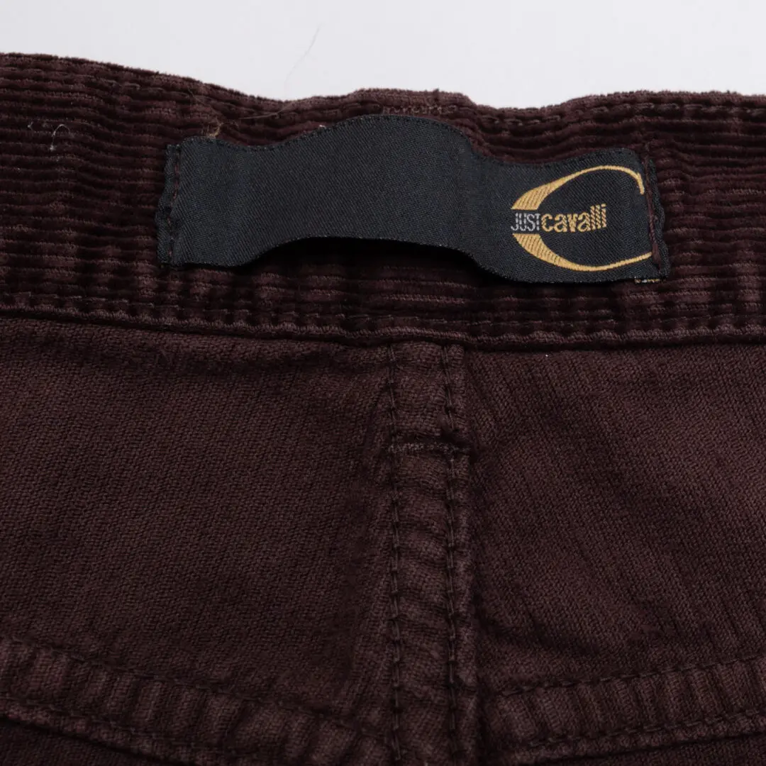 Just Cavalli Jeans Size EU52 Red Corduroy Cotton Made in Italy