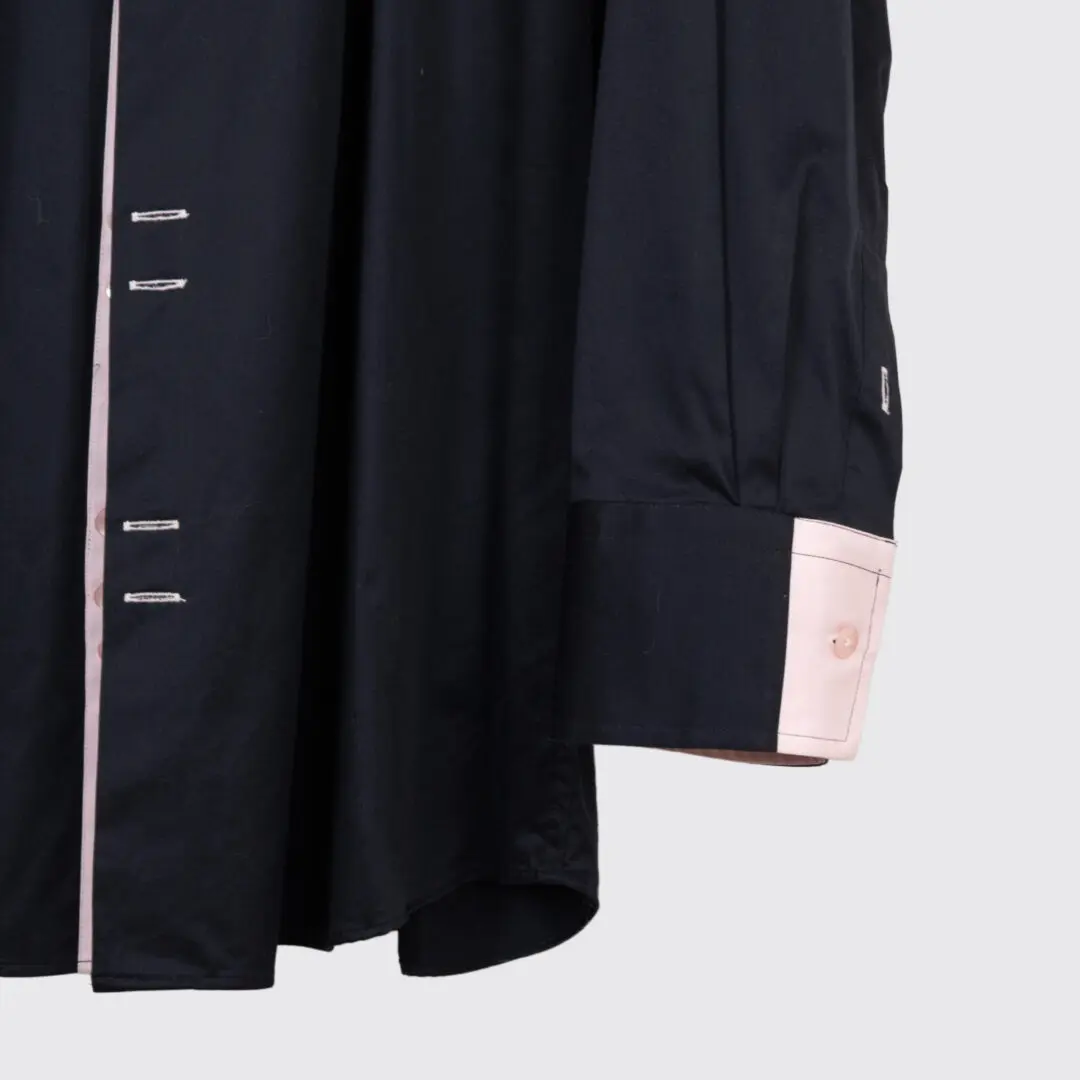 Lansky Bros Memphis Shirt 3XL Pastel Pink Black Stacked Collar