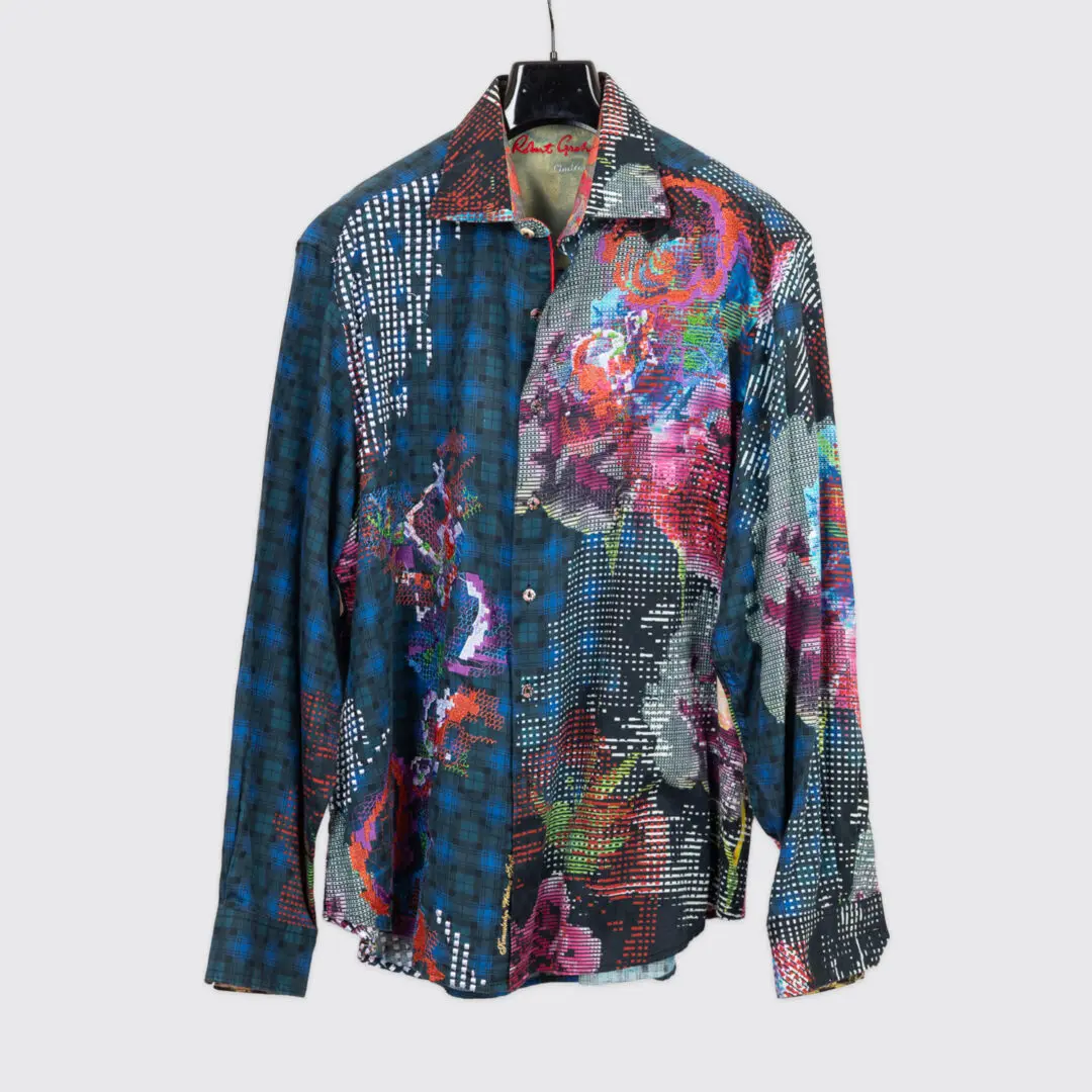 Robert Graham Ltd Edition Shirt 3XL Multi Pattern Print Embroidery