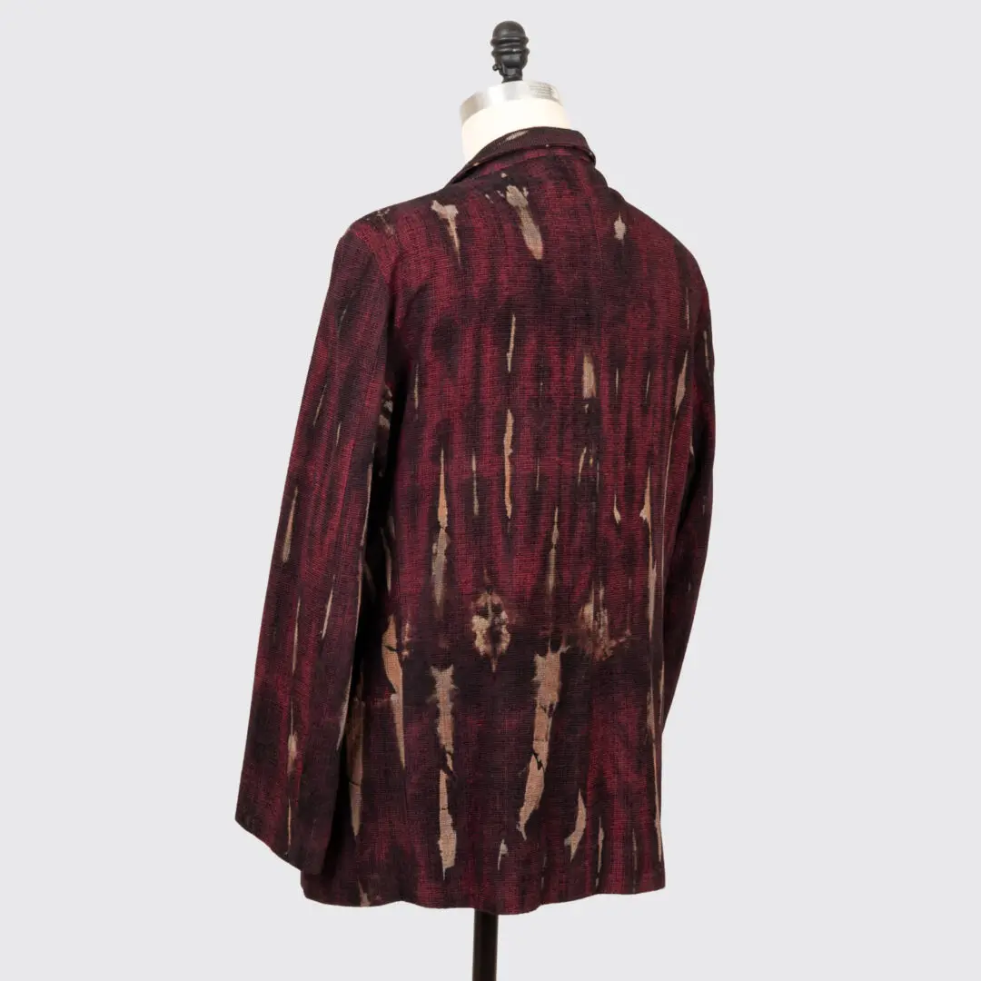 Carter Smith Shibori Jacket Size 3XL Red Hand Dyed Textured Wool