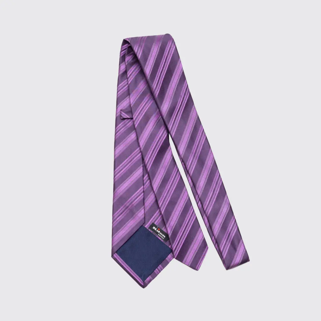 Kiton Napoli Tie Pink Purple Metallic Silk Classic Made in Italy