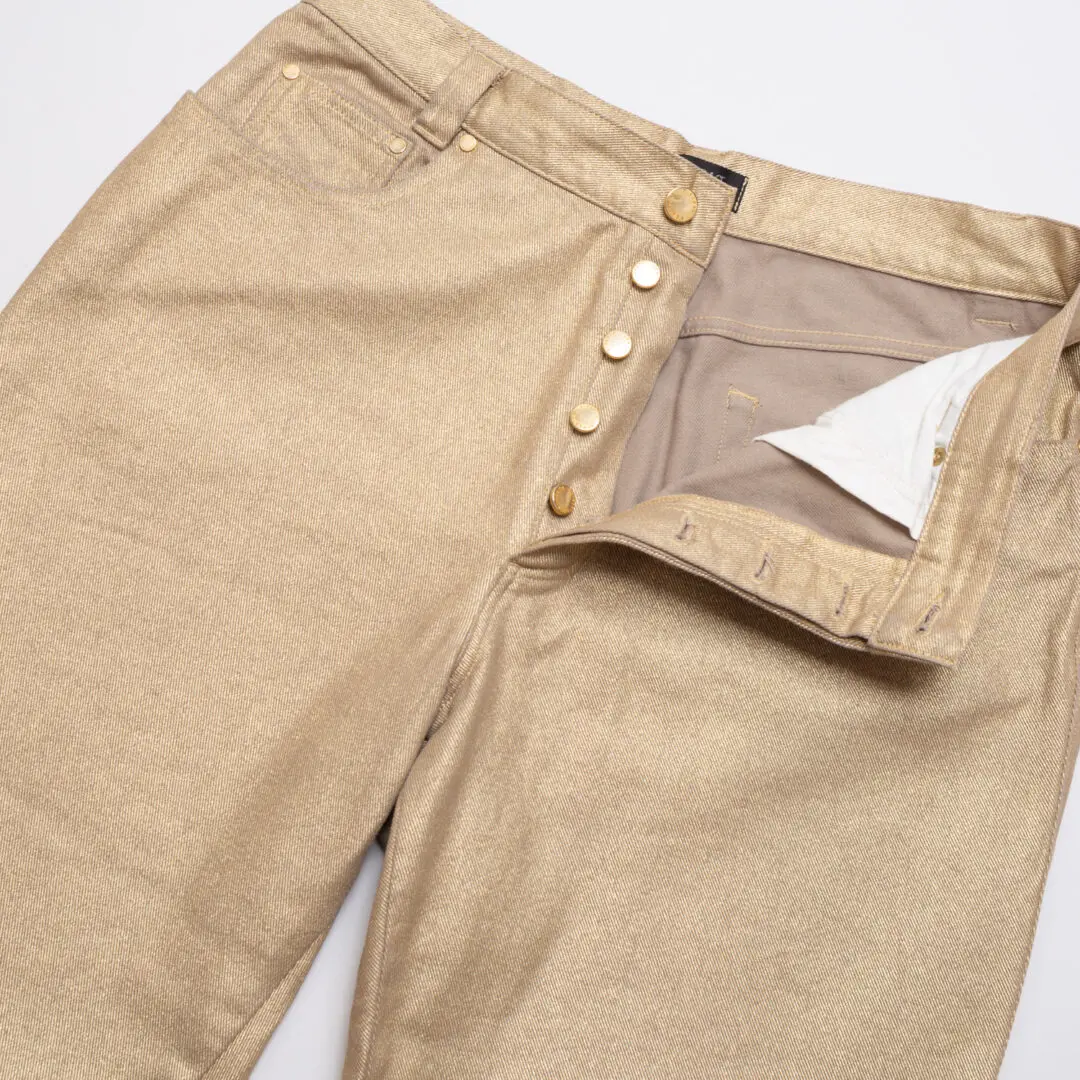 VERSACE Classic V2 Party Jeans Gold Metallic Cotton Made in Italy